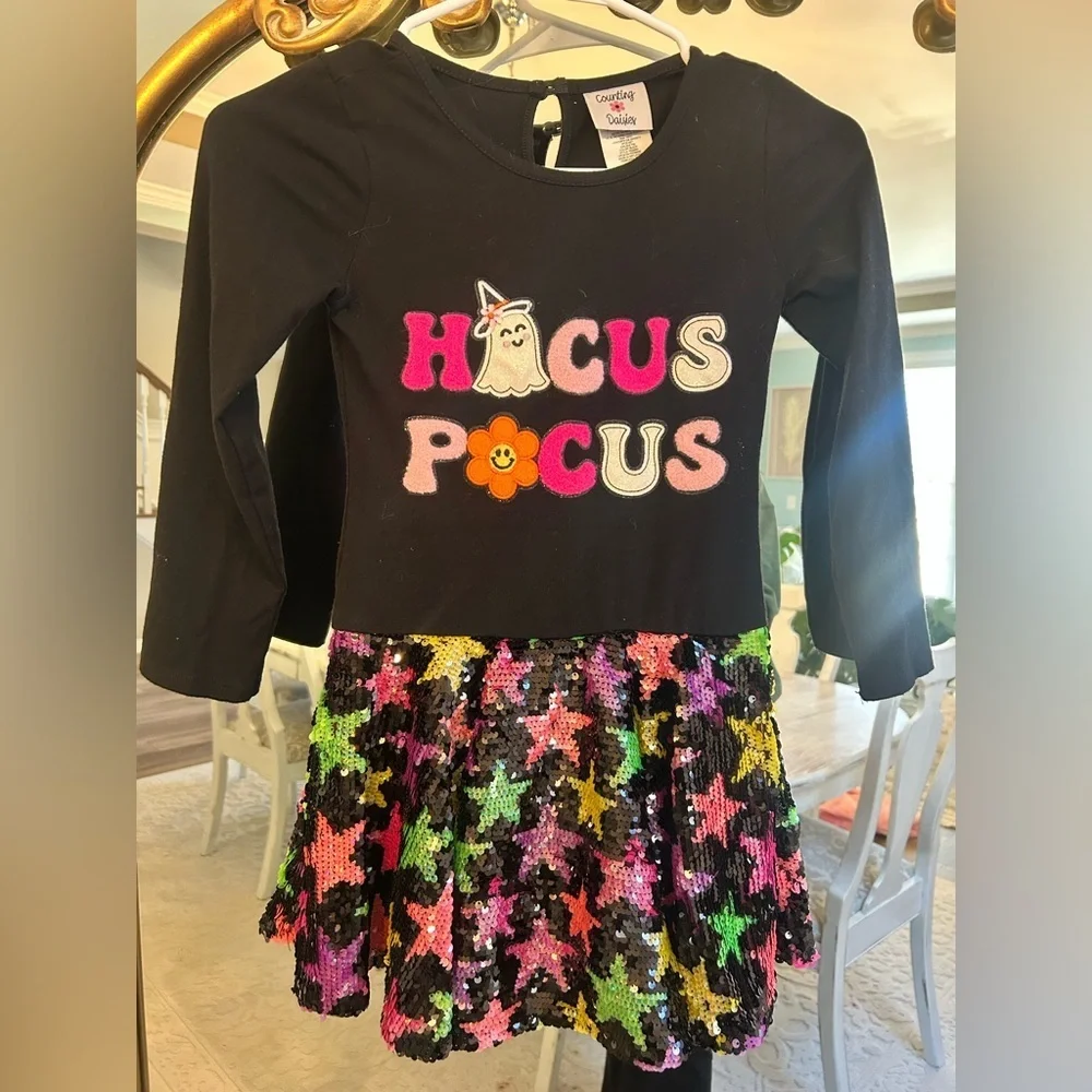 Counting Daisies Girls Hocus Pocus Sequin Dress Size Medium
